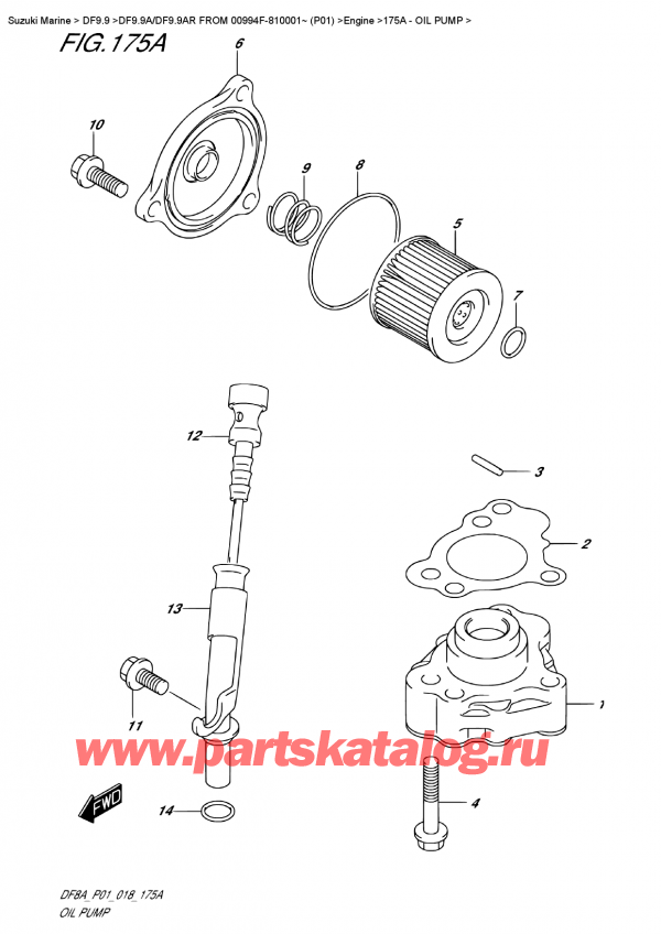   ,    , Suzuki DF9.9A S FROM 00994F-810001~ (P01),   - Oil Pump