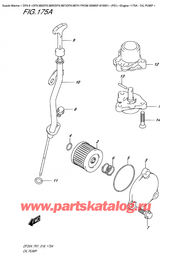  ,    , Suzuki DF9.9B S/L FROM 00995F-810001~ (P01) ,   - Oil  Pump