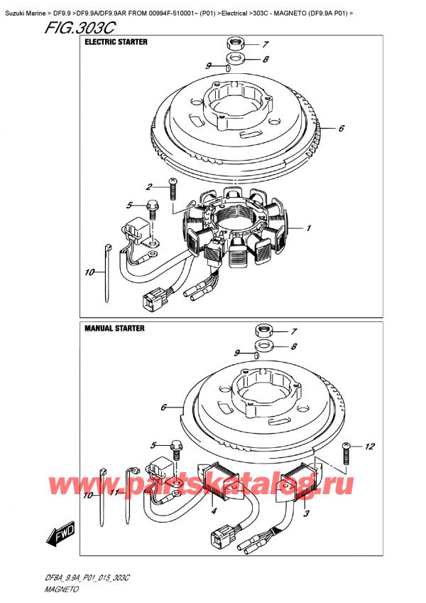  ,  , SUZUKI DF9.9AS FROM 00994F-510001~ (P01), Magneto (Df9.9A P01) /  (Df9.9A P01)