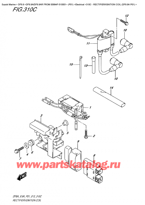  ,   , Suzuki DF9.9AS FROM 00994F-510001~ (P01), Rectifier/ignition  Coil  (Df9.9A  P01)
