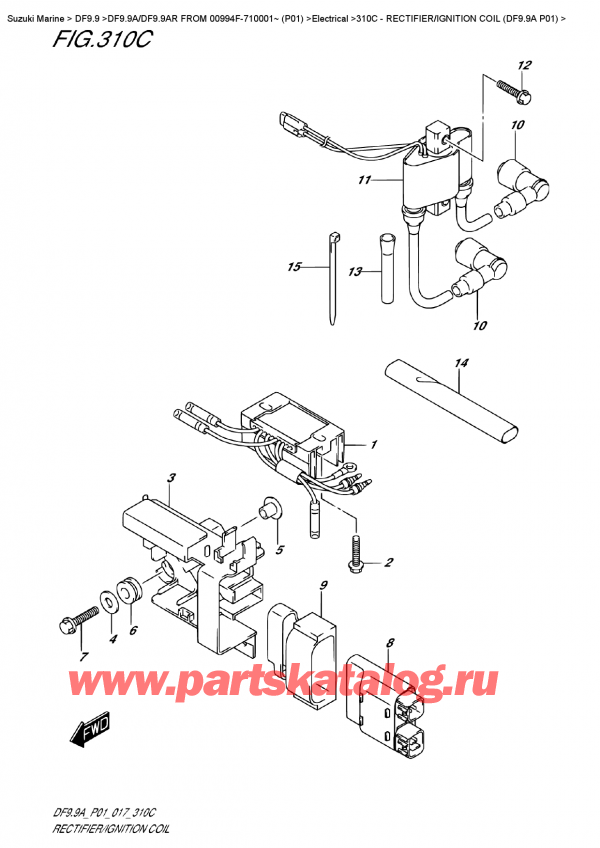  ,   , Suzuki DF9.9A S FROM 00994F-710001~ (P01)  , Rectifier/ignition  Coil  (Df9.9A  P01) -  /   (Df9.9A P01)