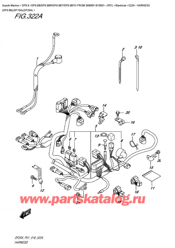 ,   , SUZUKI DF9.9B S/L FROM 00995F-810001~ (P01) , Harness  (Df9.9B)(Df15A)(Df20A)