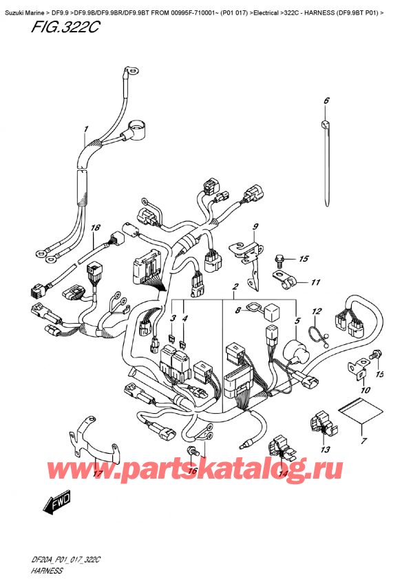  ,   , SUZUKI DF9.9B TL FROM 00995F-710001~ (P01 017),   (Df9.9Bt P01)