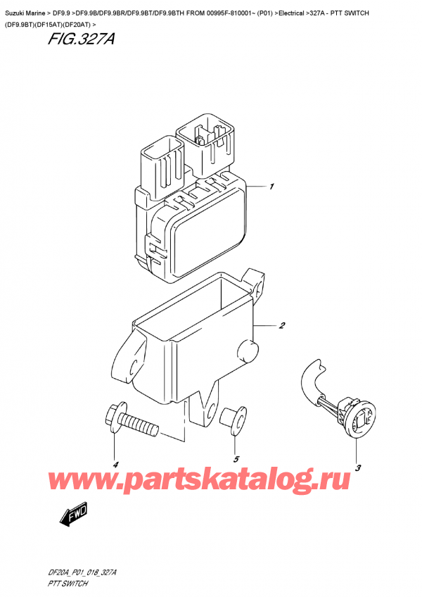   ,   , SUZUKI DF9.9B TL FROM 00995F-810001~ (P01) , Ptt  Switch  (Df9.9Bt)(Df15At)(Df20At)
