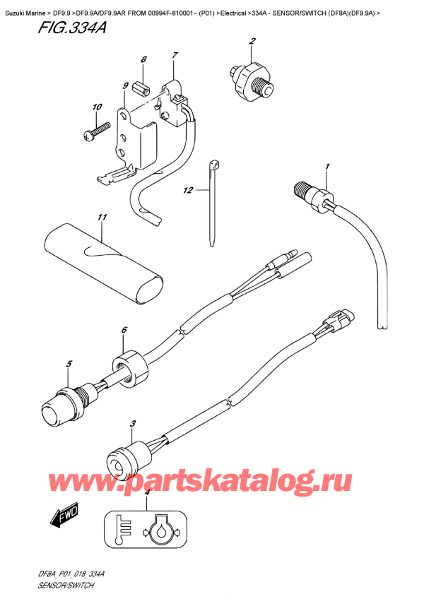   ,   , Suzuki DF9.9A S FROM 00994F-810001~ (P01), Sensor/switch (Df8A)(Df9.9A) /    (Df8A) (Df9.9A)