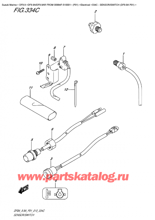 ,  , Suzuki DF9.9AS FROM 00994F-510001~ (P01), Sensor/switch (Df9.9A  P01)