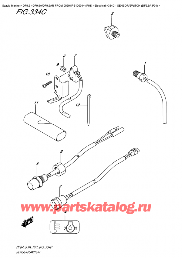  ,    , Suzuki DF9.9AS FROM 00994F-510001~ (P01), Sensor/switch (Df9.9A  P01) /    (Df9.9A P01)