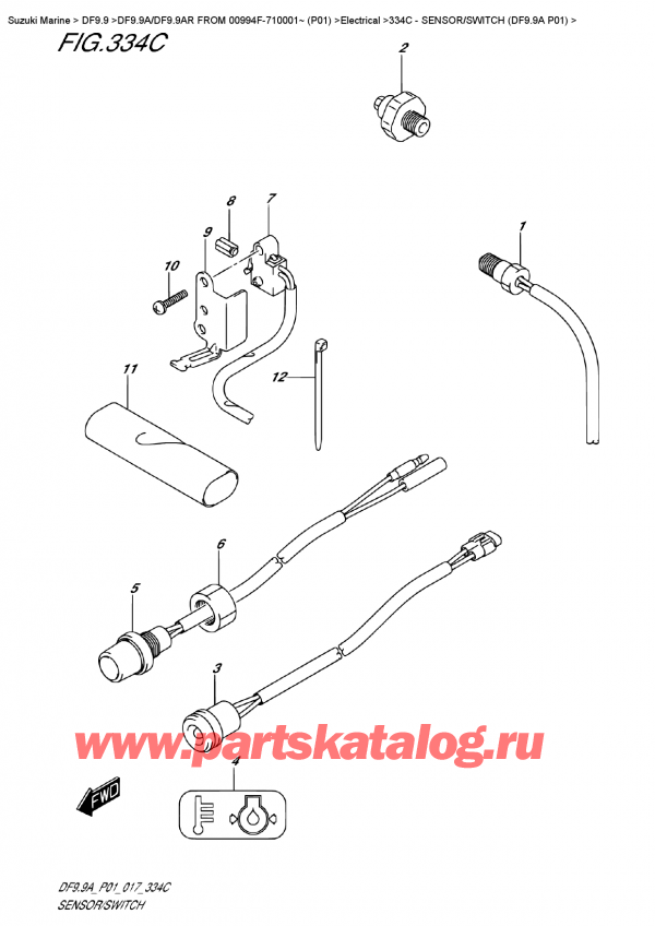  ,   , SUZUKI DF9.9A S FROM 00994F-710001~ (P01)  , Sensor/switch (Df9.9A  P01)