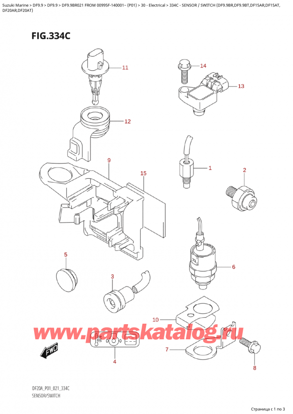  ,   , SUZUKI Suzuki DF9.9B RS/RL FROM 00995F-140001~  (P01 021), Sensor  /  Switch  (Df9.9Br,Df9.9Bt,Df15Ar,Df15At,