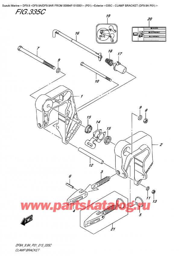 ,   , Suzuki DF9.9AS FROM 00994F-510001~ (P01),   (Df9.9A P01)