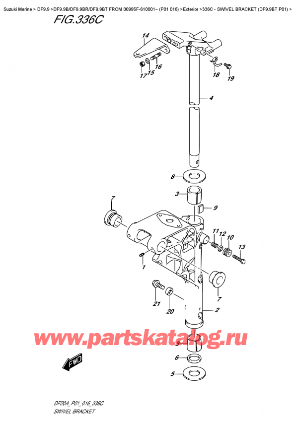 , , Suzuki DF9.9B TL FROM 00995F-610001~ (P01 016)  , Swivel Bracket  (Df9.9Bt  P01)
