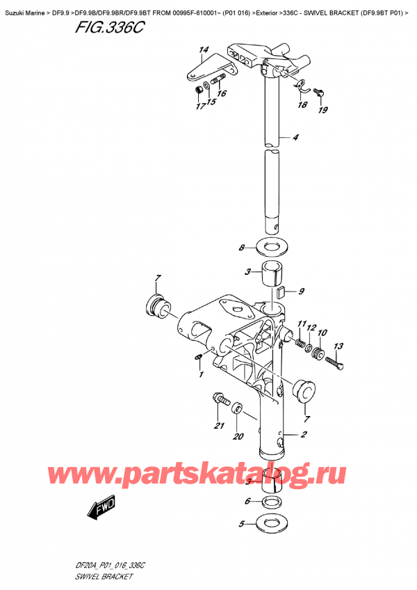  ,    , Suzuki DF9.9B TL FROM 00995F-610001~ (P01 016)  , Swivel Bracket  (Df9.9Bt  P01) /   (Df9.9Bt P01)