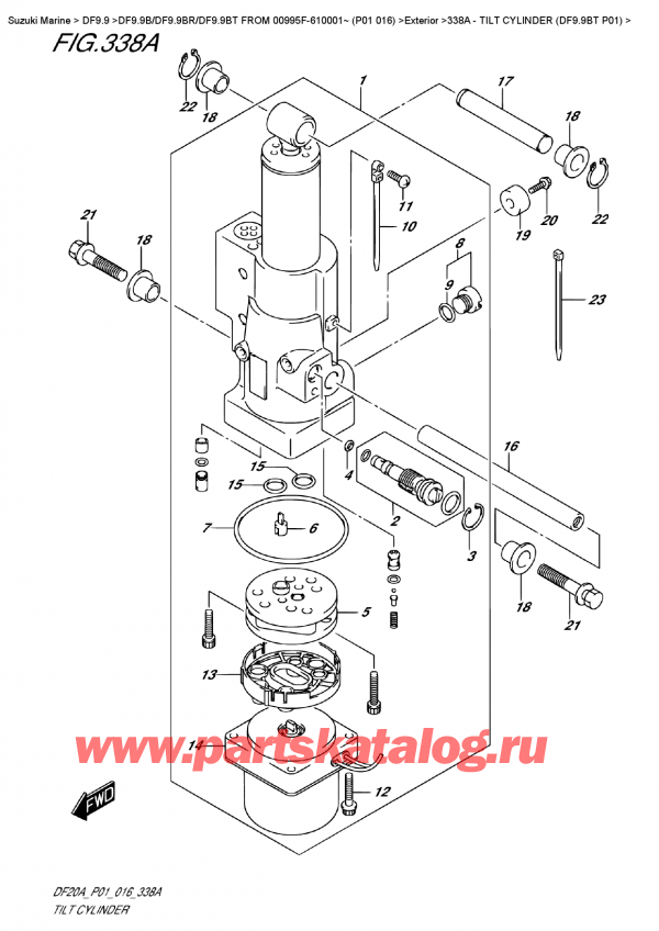  ,   , Suzuki DF9.9B TL FROM 00995F-610001~ (P01 016)    2016 , Tilt  Cylinder  (Df9.9Bt  P01) -   (Df9.9Bt P01)