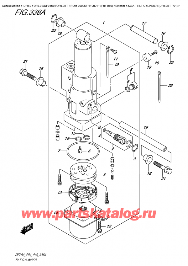  ,   ,  DF9.9B TL FROM 00995F-610001~ (P01 016)  , Tilt  Cylinder  (Df9.9Bt  P01)