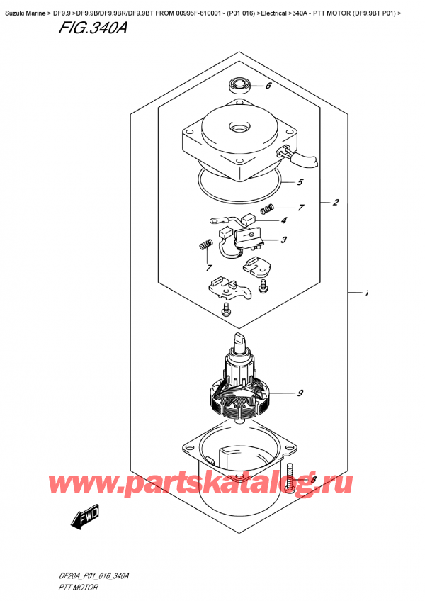  ,   , Suzuki DF9.9B TL FROM 00995F-610001~ (P01 016)  ,   (Df9.9Bt P01)