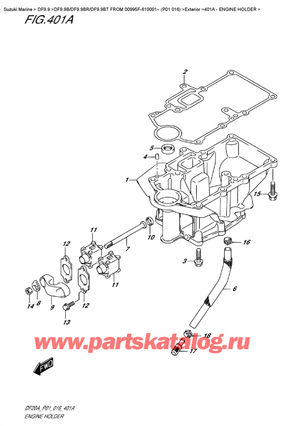  ,   , Suzuki DF9.9B TL FROM 00995F-610001~ (P01 016)    2016 ,  