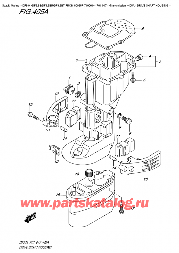  ,  , Suzuki DF9.9B TL FROM 00995F-710001~ (P01 017)  2017 , Drive Shaft  Housing