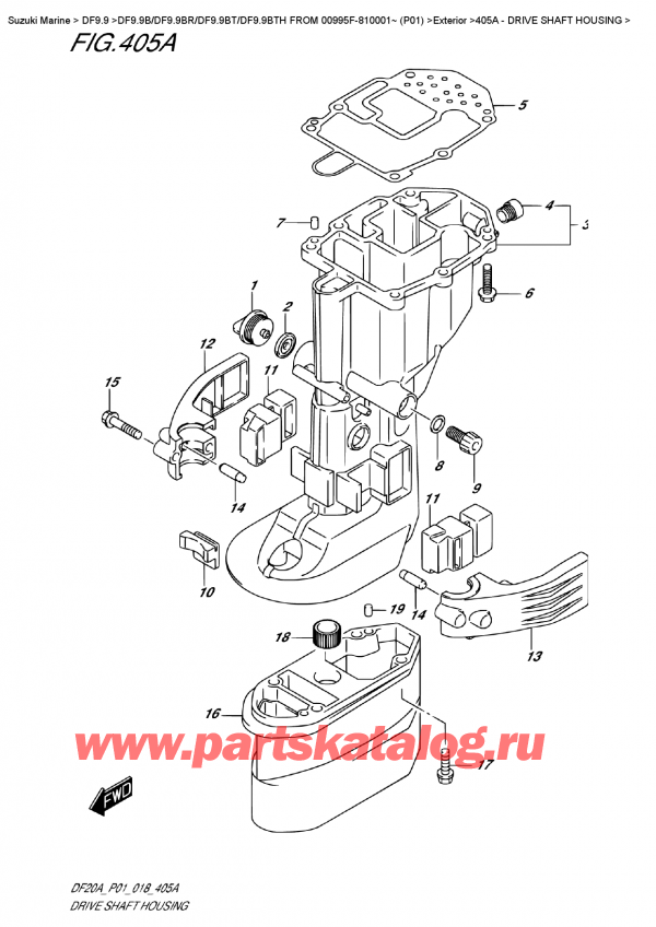 ,   , SUZUKI DF9.9B RS / RL FROM 00995F-810001~ (P01)  2018 ,    / Drive Shaft  Housing