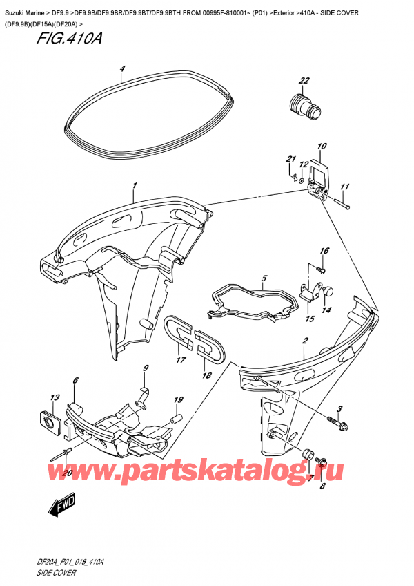  ,   , SUZUKI DF9.9B S/L FROM 00995F-810001~ (P01) , Side  Cover  (Df9.9B)(Df15A)(Df20A)