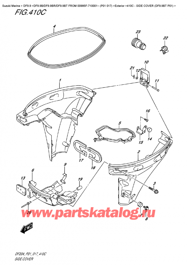 ,   , SUZUKI DF9.9B TL FROM 00995F-710001~ (P01 017),   (Df9.9Bt P01)