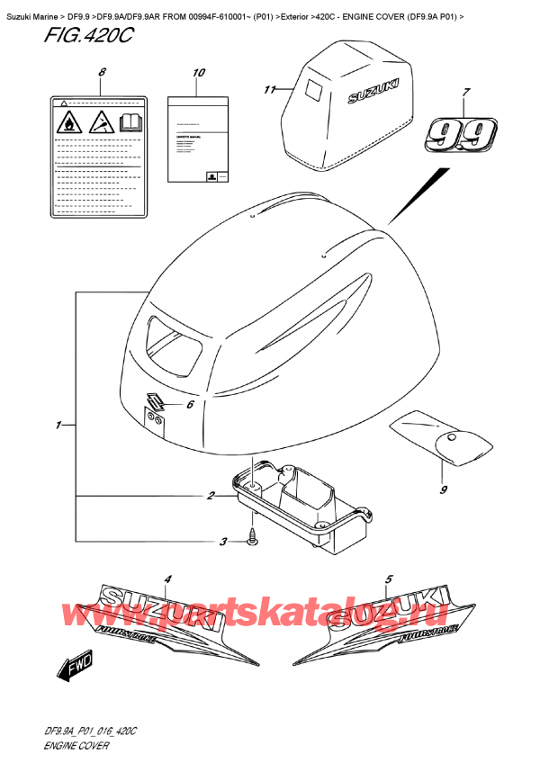 ,   ,  DF9.9A/DF9.9AR FROM 00994F-610001~ (P01)    2016 ,   () (Df9.9A P01)