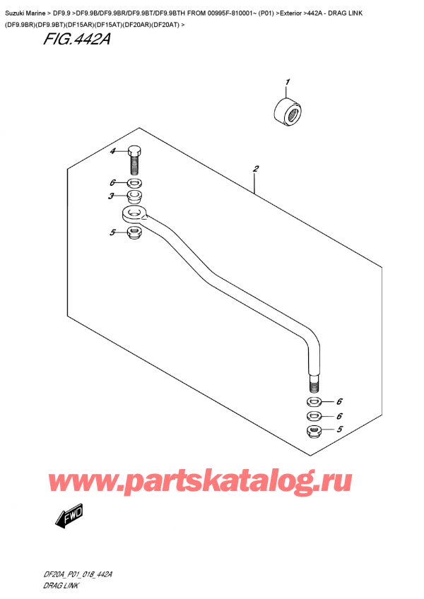 ������ ��������, �� ��������� ���������, Suzuki DF9.9B RS / RL FROM 00995F-810001~ (P01) ������ 2018 ����, ������������� ���� (Df9.9Br) (Df9.9Bt) (Df15Ar) (Df15At) (Df20Ar) (Df20At)