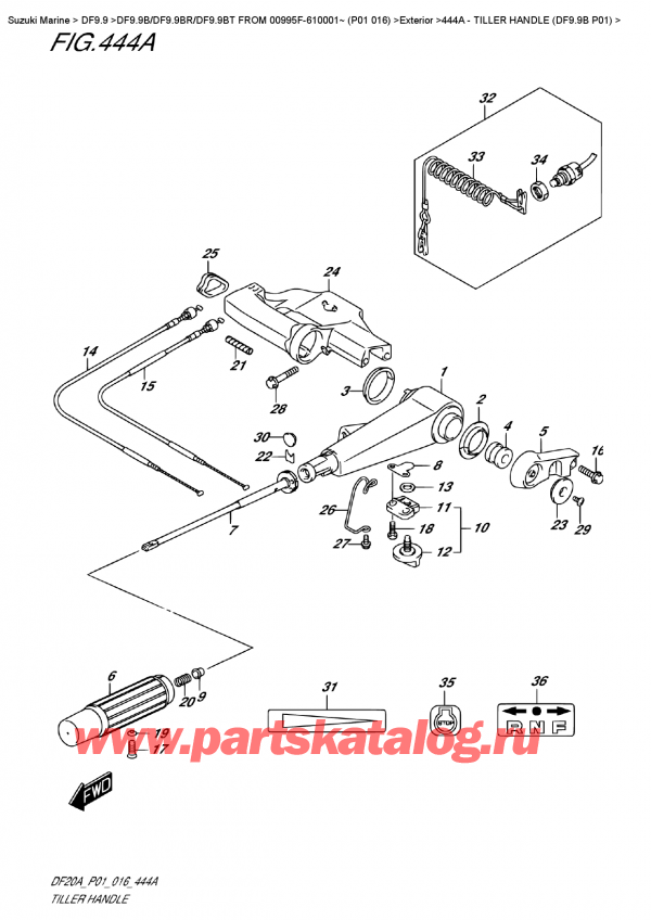   , , Suzuki DF9.9B S / L FROM 00995F-610001~  (P01  016)  2016 ,  (Df9.9B P01)