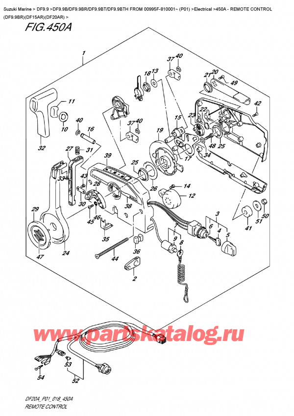 ,   , Suzuki DF9.9B RS / RL FROM 00995F-810001~ (P01)  2018 , Remote  Control  (Df9.9Br)(Df15Ar)(Df20Ar)