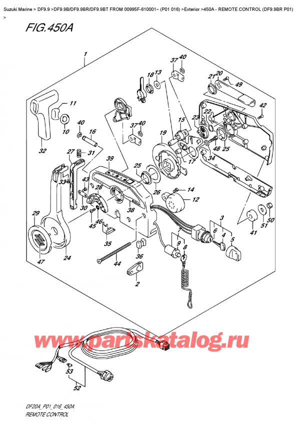  ,    , Suzuki DF9.9 BR S / L FROM 00995F-610001~  (P01  016)    2016 ,   (Df9.9Br P01) - Remote  Control  (Df9.9Br  P01)