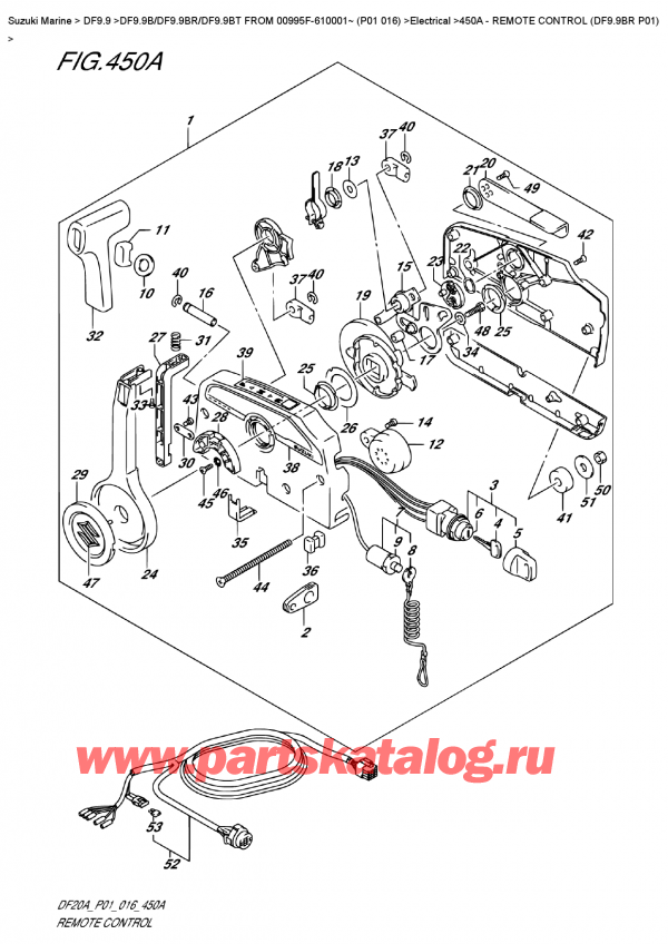   ,   , Suzuki DF9.9 BR S / L FROM 00995F-610001~  (P01  016)    2016 , Remote  Control  (Df9.9Br  P01) /   (Df9.9Br P01)