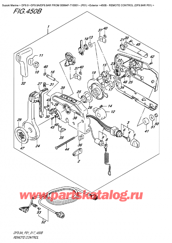  ,   , Suzuki DF9.9A S FROM 00994F-710001~ (P01)    2017 , Remote  Control  (Df9.9Ar  P01)