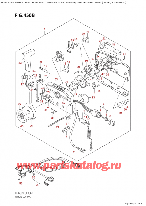  ,   , Suzuki  DF9.9BT S/L FROM 00995F-910001~ (P01)   2019 ,   (Df9.9Bt, Df15At, Df20At) - Remote  Control  (Df9.9Bt,Df15At,Df20At)
