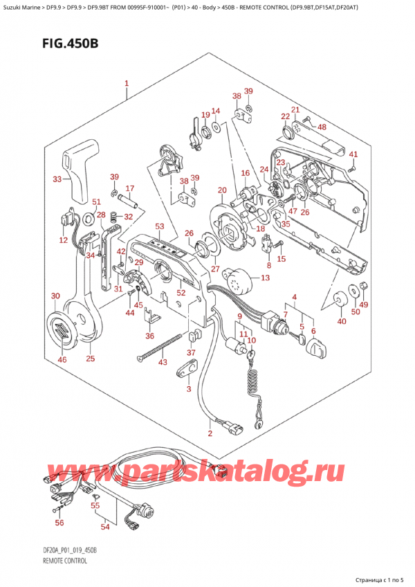  ,  , Suzuki  DF9.9BT S/L FROM 00995F-910001~ (P01)   2019 ,   (Df9.9Bt, Df15At, Df20At) - Remote  Control  (Df9.9Bt,Df15At,Df20At)