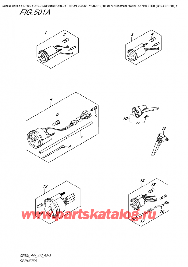  ,   , SUZUKI DF9.9B RS/RL FROM 00995F-710001~ (P01 017)    2017 , :  (Df9.9Br P01)