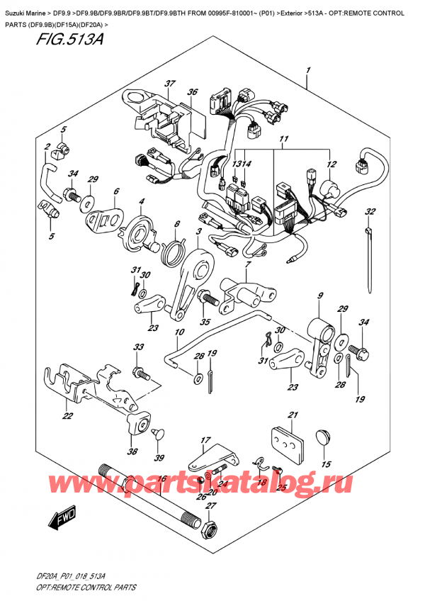  ,    , Suzuki DF9.9B S/L FROM 00995F-810001~ (P01) , :     (Df9.9B) (Df15A) (Df20A) - Opt:remote  Control  Parts  (Df9.9B)(Df15A)(Df20A)