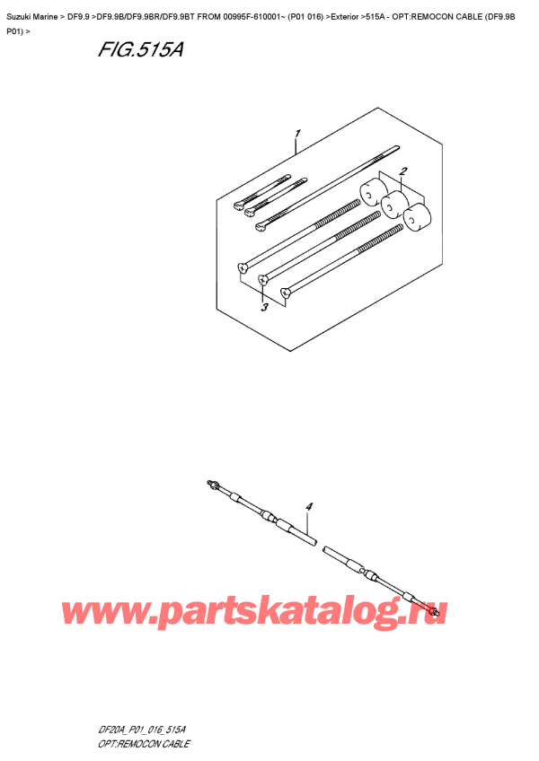 ,   ,  DF9.9B S / L FROM 00995F-610001~  (P01  016), Opt:remocon  Cable  (Df9.9B  P01) - :    (Df9.9B P01)