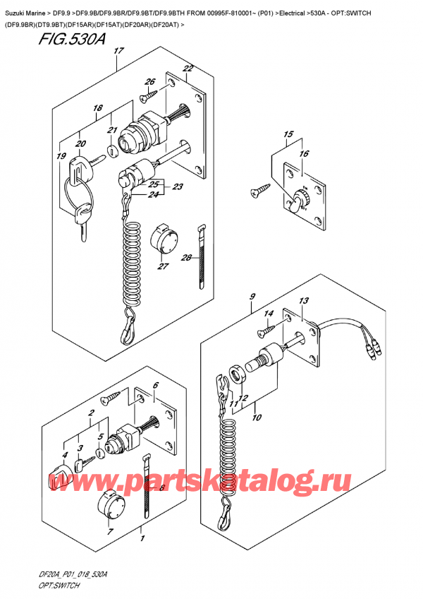 ,   , SUZUKI DF9.9B RS / RL FROM 00995F-810001~ (P01)  2018 , Opt:switch  (Df9.9Br)(Dt9.9Bt)(Df15Ar)(Df15At)(Df20Ar)(Df20At)