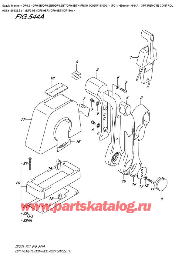  ,    , Suzuki DF9.9B S/L FROM 00995F-810001~ (P01) ,    ,  (1) (Df9.9B) (Df9.9Br) (Df9.9Bt) (Df15A) / Opt:remote  Control  Assy  Single  (1)  (Df9.9B)(Df9.9Br)(Df9.9Bt)(Df15A)