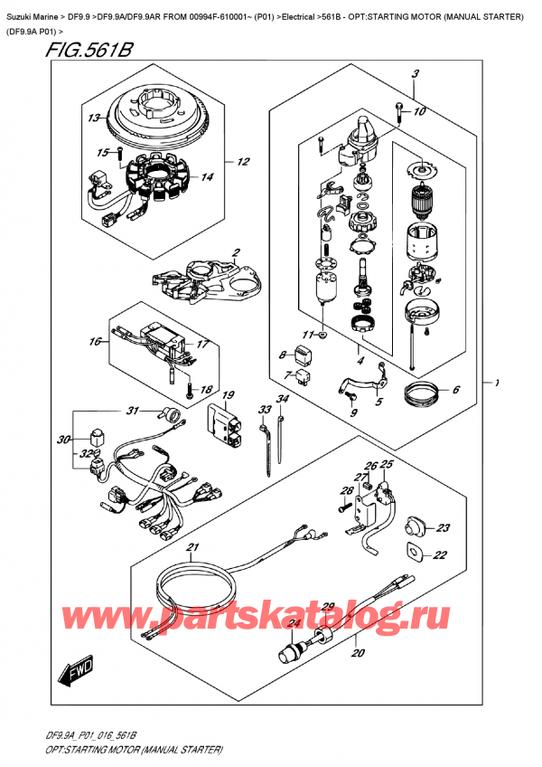  ,  , Suzuki DF9.9A/DF9.9AR FROM 00994F-610001~ (P01)    2016 , :  ( ) (Df9.9A P01)