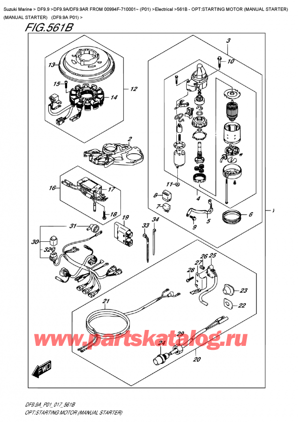  ,  , SUZUKI DF9.9A S FROM 00994F-710001~ (P01)    2017 , :  ( ) ( ) (Df9.9A P01) - Opt:starting  Motor  (Manual  Starter)  (Manual  Starter)  (Df9.9A P01)