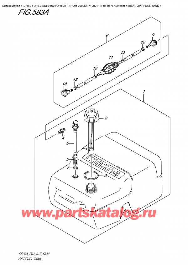  ,   , Suzuki DF9.9B TL FROM 00995F-710001~ (P01 017)  2017 , :   / Opt:fuel  Tank