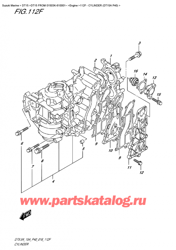 ,  , Suzuki DT15 FROM  01503K-610001~   2016 , Cylinder  (Dt15A  P40) /  (Dt15A P40)