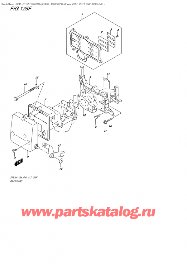 ������ ������������ ��������, �� ��������� ���������, Suzuki DT15A S FROM 01504-710001~ (P40 017)  , Inlet Case (Dt15A  P40) - ���� Case (Dt15A P40)