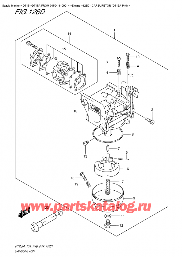 ,   , SUZUKI DT15A S / L FROM 01504-410001~ (P40 014)  2014 ,  (Dt15A P40)