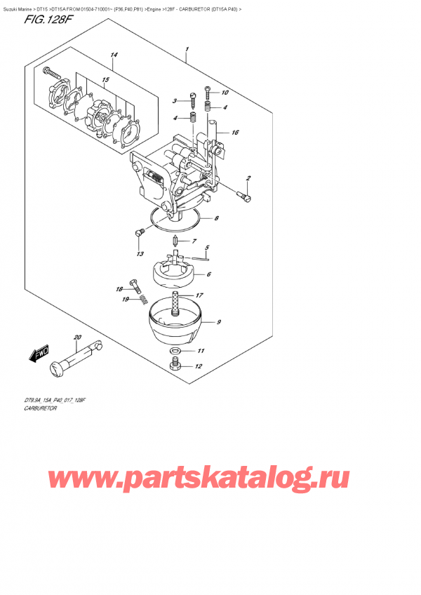 ������ ��������, �� ���������, ������ DT15A S FROM 01504-710001~ (P40 017)   ������ 2017 ����, Carburetor  (Dt15A  P40) / ���������� (Dt15A P40)