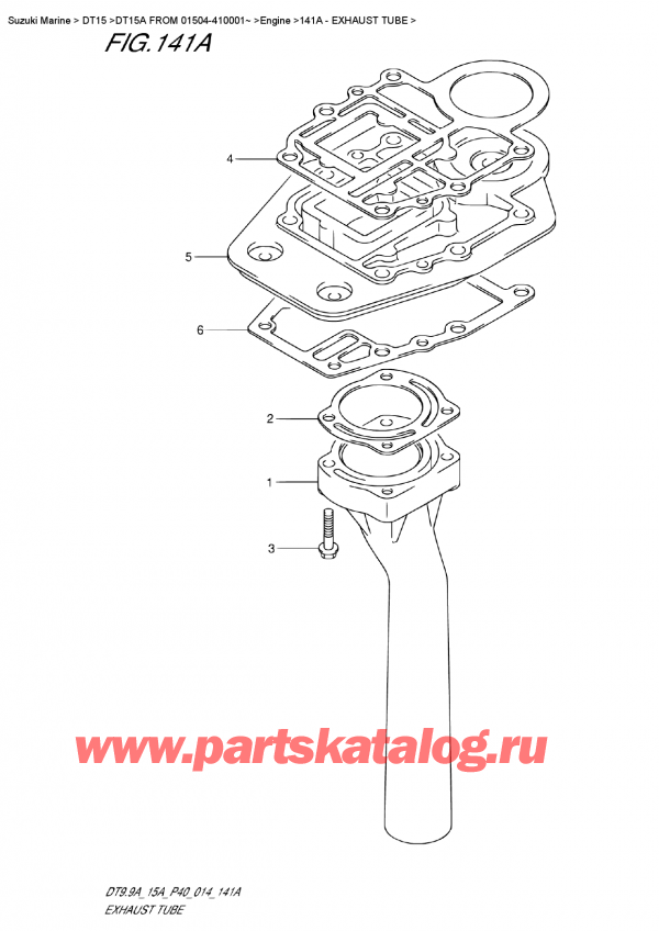   ,   , Suzuki DT15A FROM 01504-410001~  2014 ,   / Exhaust  Tube