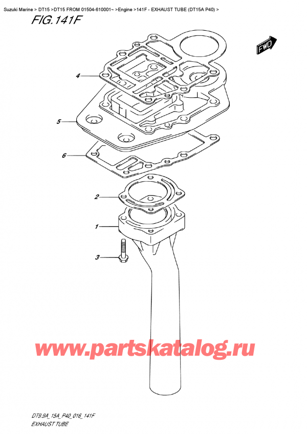 ,    ,  DT15A FROM 01504-610001~ , Exhaust  Tube  (Dt15A P40)