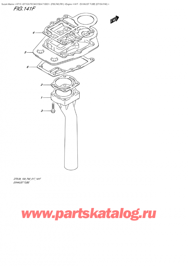   ,   , Suzuki DT15A S FROM 01504-710001~ (P40)  , Exhaust Tube (Dt15A  P40) -   (Dt15A P40)