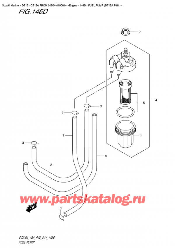 ,   , Suzuki DT15A S / L FROM 01504-410001~ (P40 014), Fuel  Pump  (Dt15A P40)