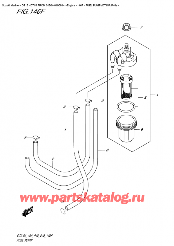 ,   , Suzuki DT15A S / L FROM 01504-610001~ (P40 016)  2016 , Fuel  Pump  (Dt15A  P40)